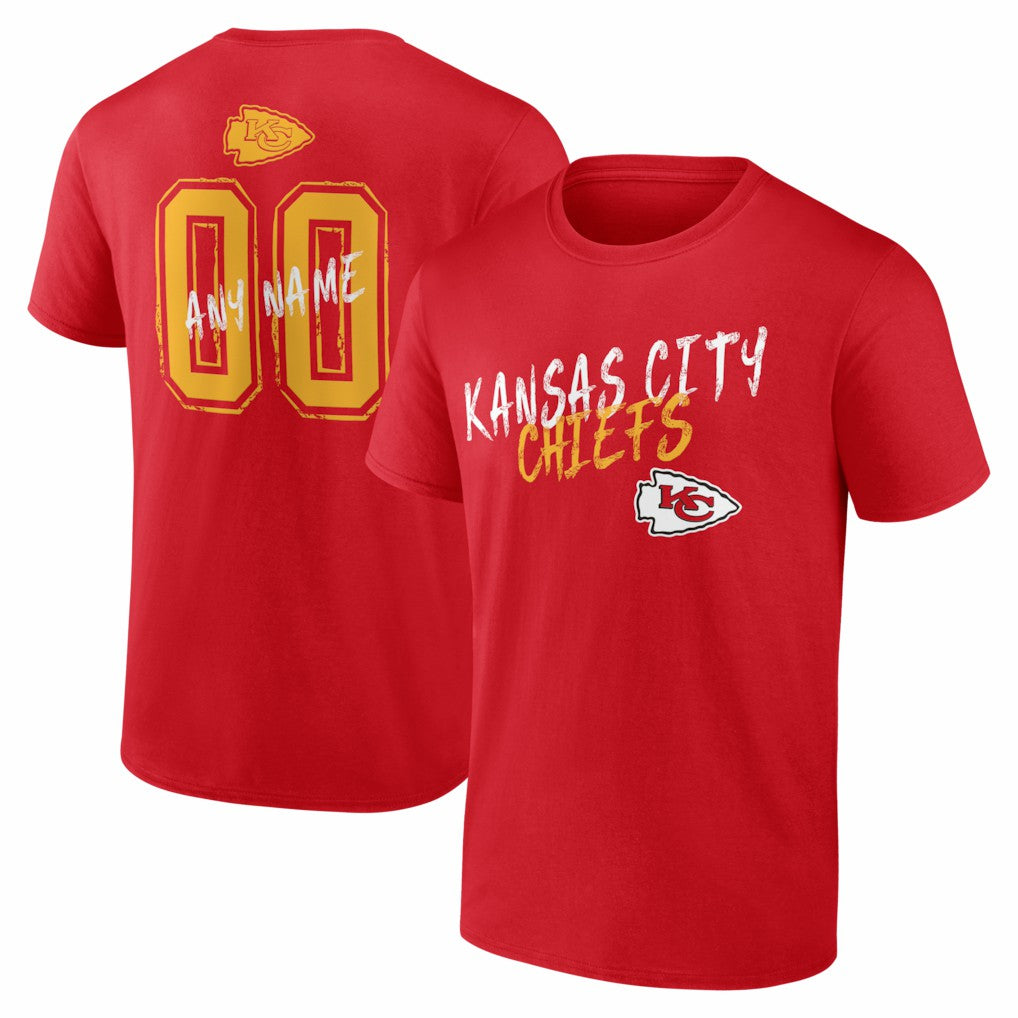Kansas City Chiefs Hustle Personalized Name & Number T-Shirt Red - NFL