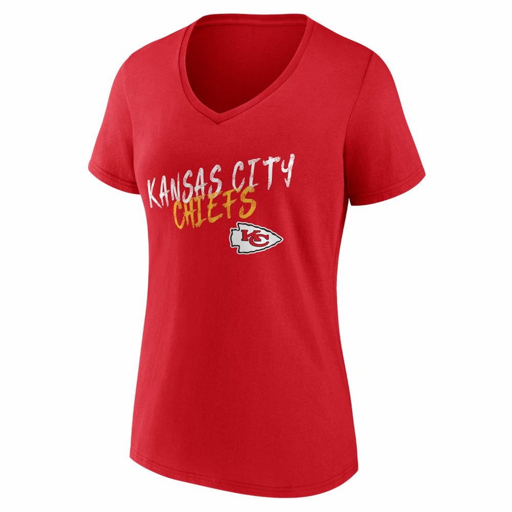 Kansas City Chiefs Women's Hustle Personalized Name & Number V-Neck T-Shirt Red - NFL
