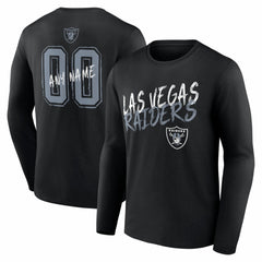 Las Vegas Raiders Hustle Personalized Name & Number Long Sleeve T-Shirt Black - NFL