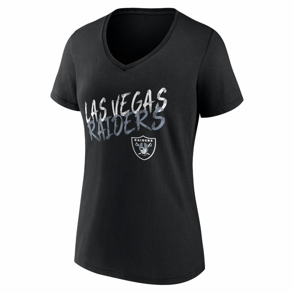 Las Vegas Raiders Women's Hustle Personalized Name & Number V-Neck T-Shirt Black - NFL