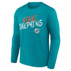 Miami Dolphins Hustle Personalized Name & Number Long Sleeve T-Shirt Aqua - NFL