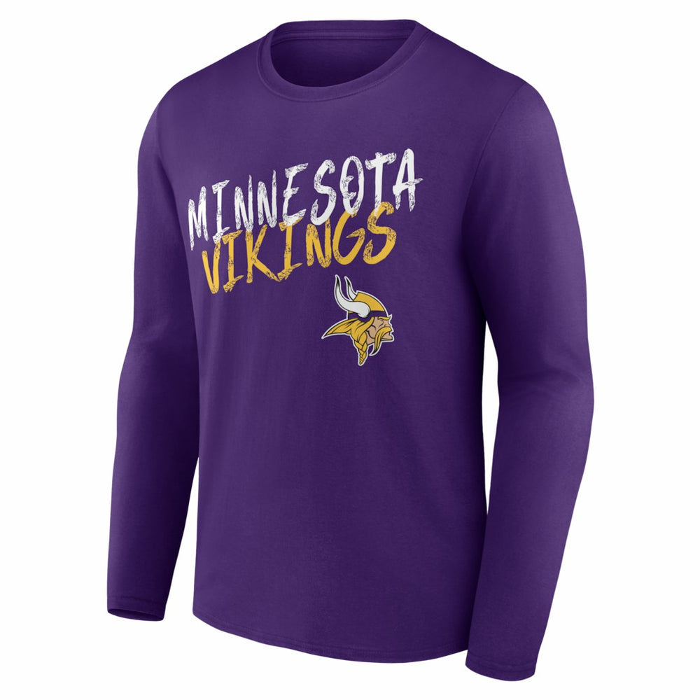 Minnesota Vikings Hustle Personalized Name & Number Long Sleeve T-Shirt Purple - NFL
