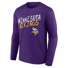 Minnesota Vikings Hustle Personalized Name & Number Long Sleeve T-Shirt Purple - NFL