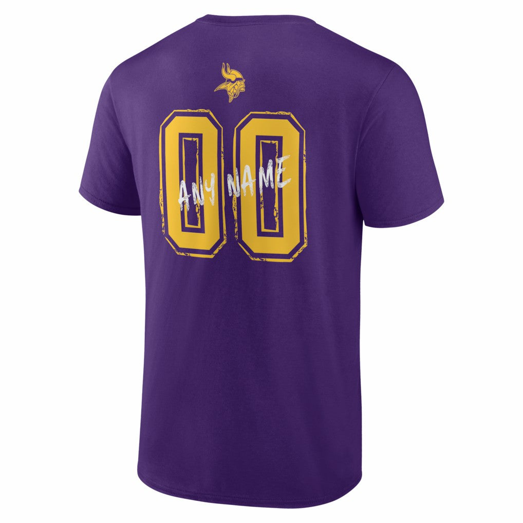 Minnesota Vikings Hustle Personalized Name & Number T-Shirt Purple - NFL