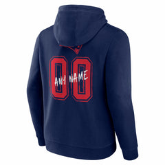 New England Patriots Hustle Personalized Name & Number Hoodie Navy - NFL