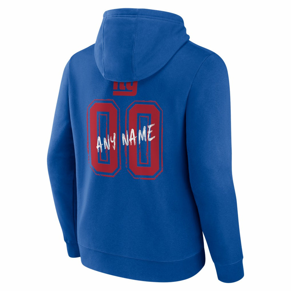 New York Giants Hustle Personalized Name & Number Hoodie Royal - NFL