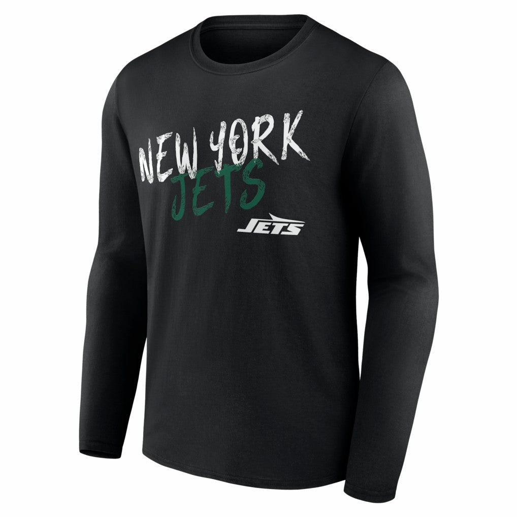 New York Jets Hustle Personalized Name & Number Long Sleeve T-Shirt Black - NFL