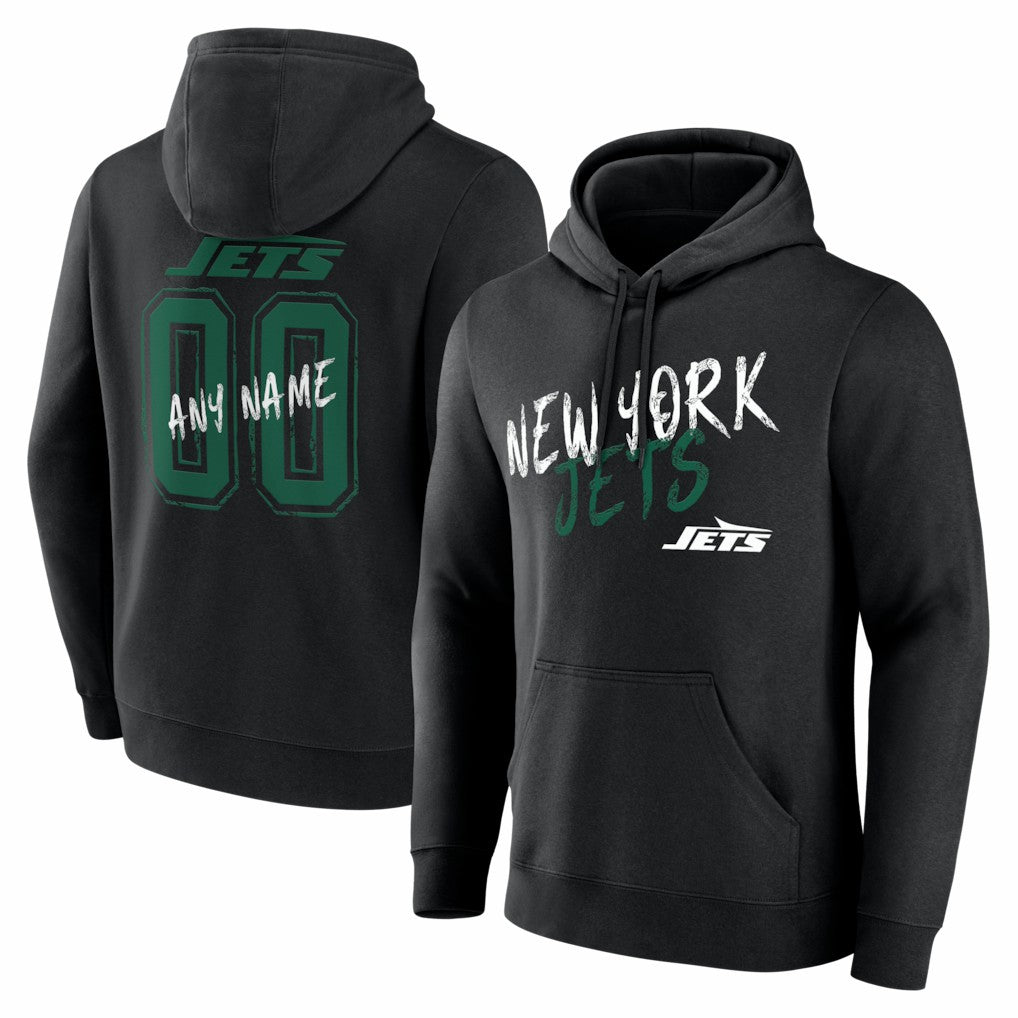New York Jets Hustle Personalized Name & Number Hoodie Black - NFL