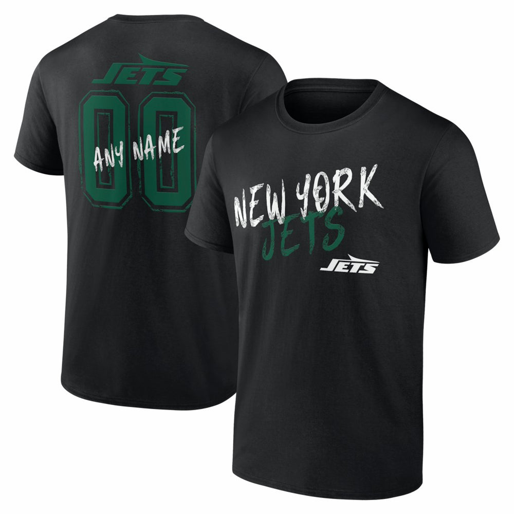 New York Jets Hustle Personalized Name & Number T-Shirt Black - NFL