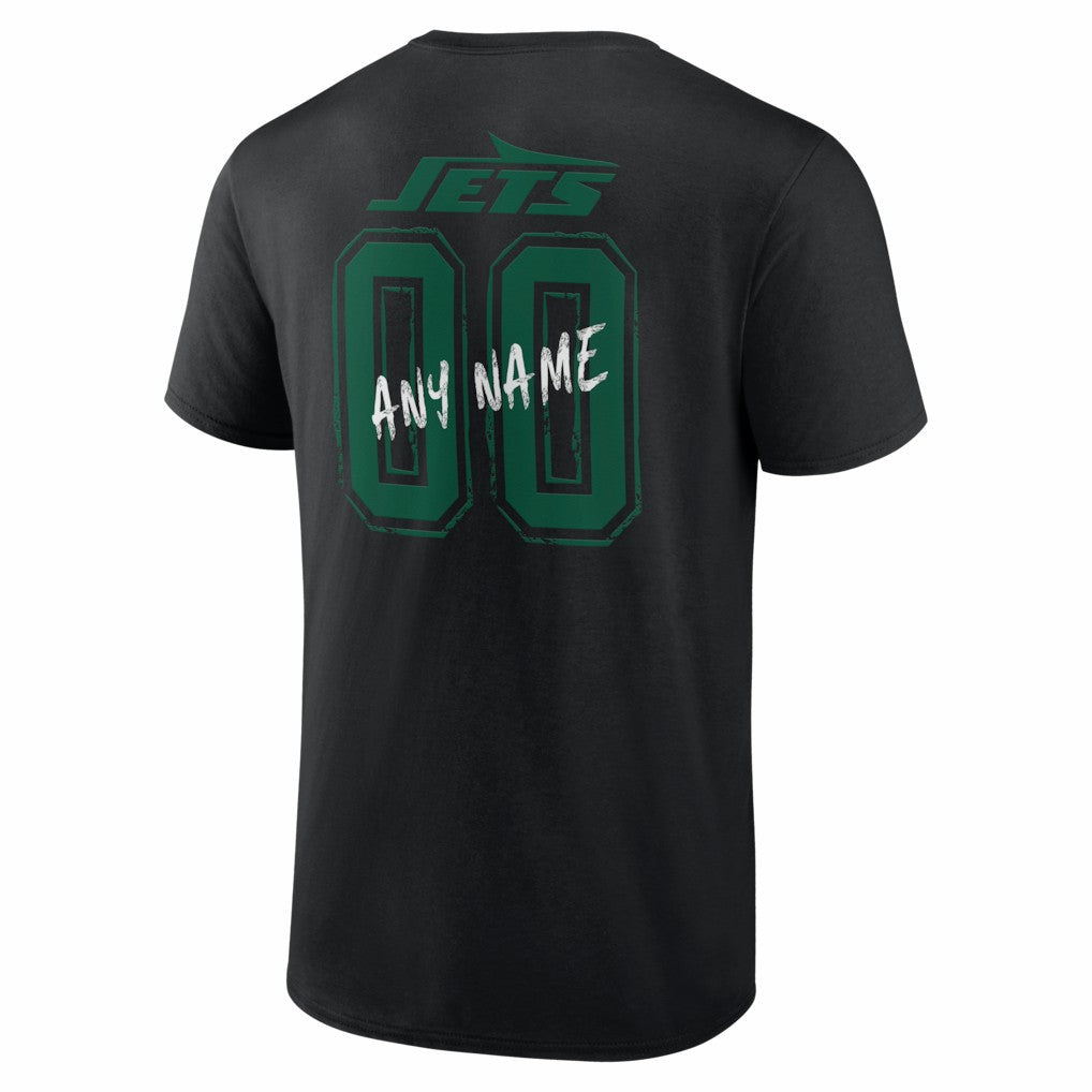 New York Jets Hustle Personalized Name & Number T-Shirt Black - NFL