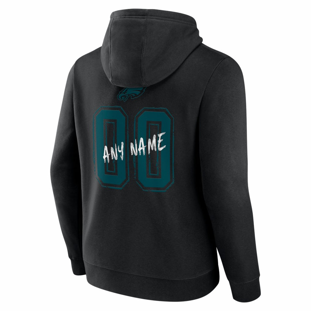 Philadelphia Eagles Hustle Personalized Name & Number Hoodie Black - NFL