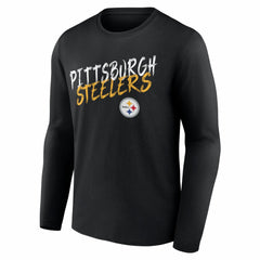 Pittsburgh Steelers Hustle Personalized Name & Number Long Sleeve T-Shirt Black - NFL