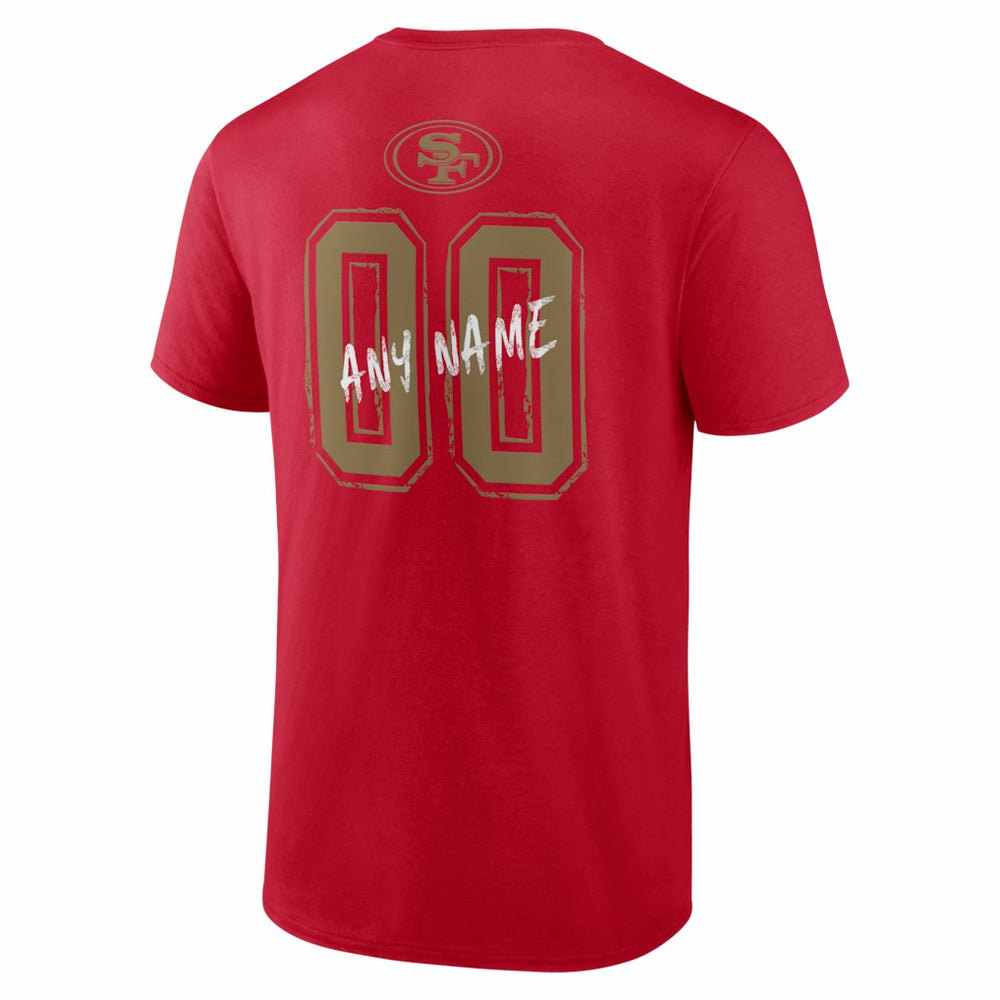 San Francisco 49ers Hustle Personalized Name & Number T-Shirt Scarlet - NFL