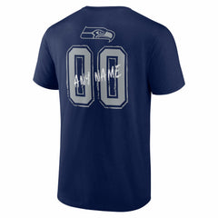 Seattle Seahawks Hustle Personalized Name & Number T-Shirt College Navy - NFL