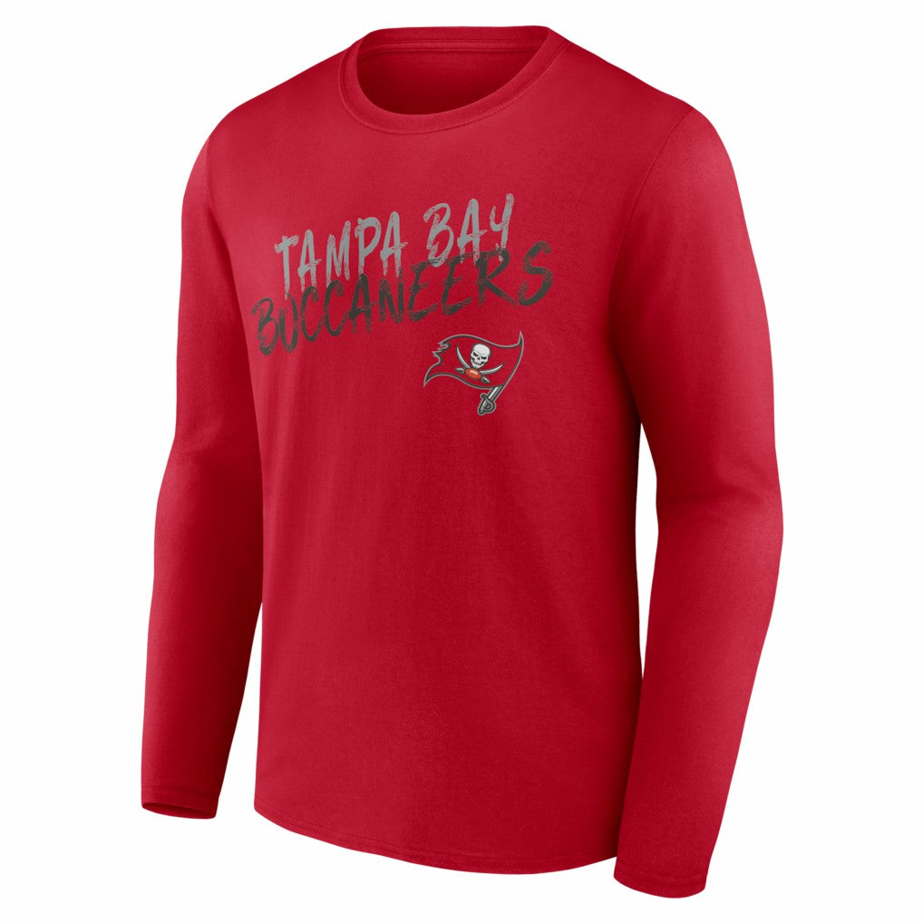 Tampa Bay Buccaneers Hustle Personalized Name & Number Long Sleeve T-Shirt Red - NFL