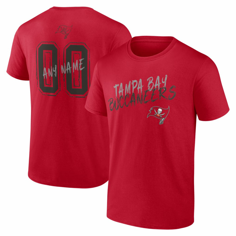 Tampa Bay Buccaneers Hustle Personalized Name & Number T-Shirt Red - NFL