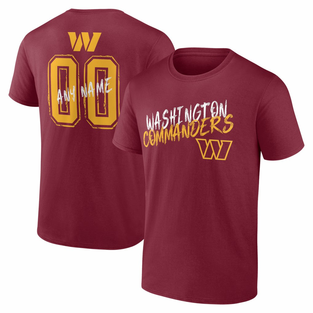 Washington Commanders Hustle Personalized Name & Number T-Shirt Burgundy - NFL