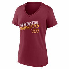 Washington Commanders Women's Hustle Personalized Name & Number V-Neck T-Shirt Burgundy - NFL