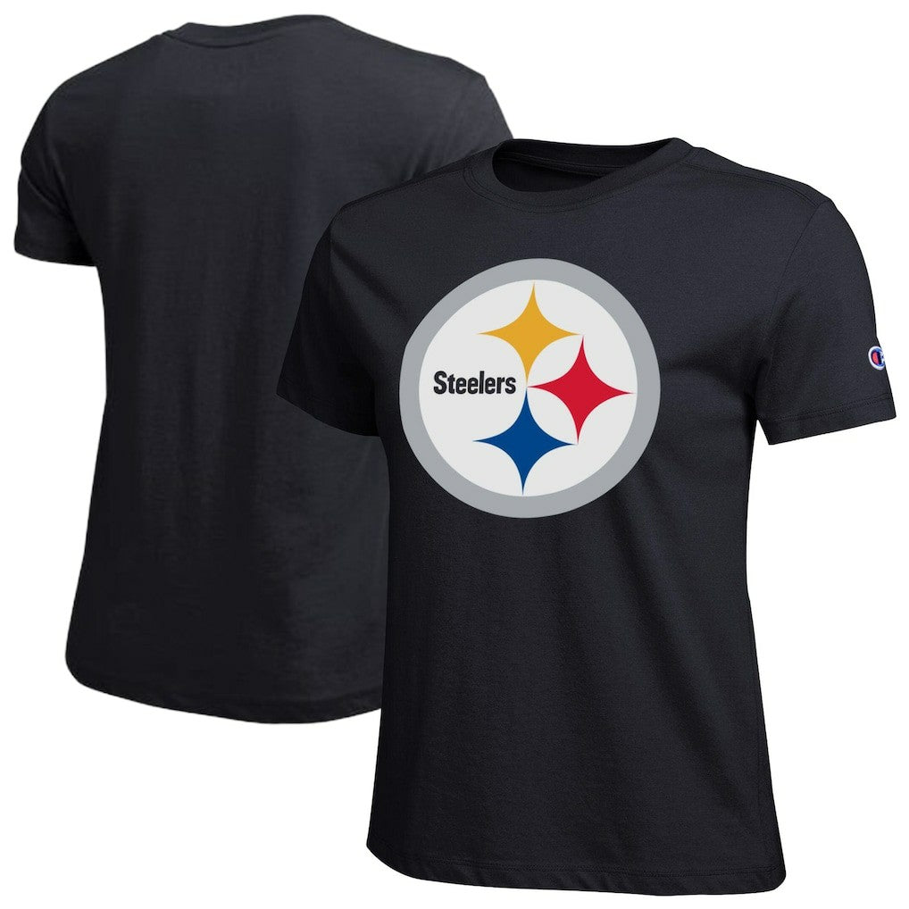 Pittsburgh Steelers Champion Women's Logo T-Shirt Black - NFL