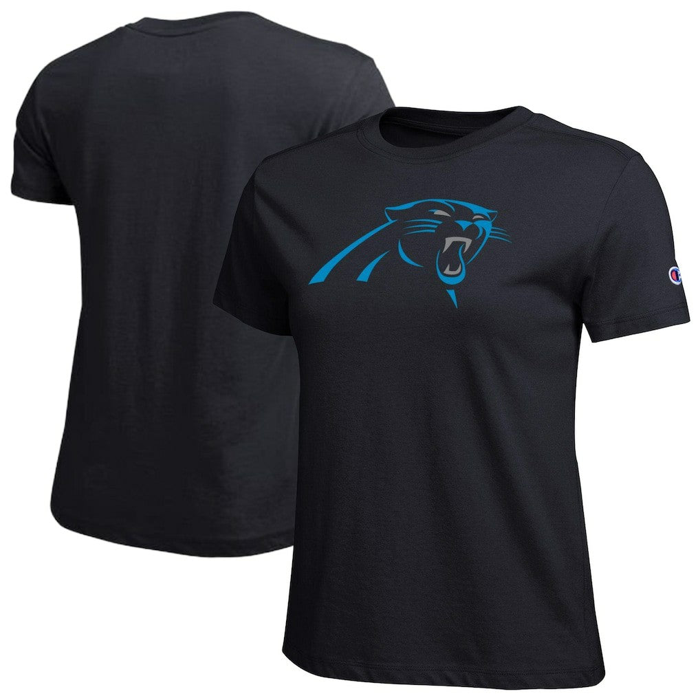 Carolina Panthers Champion Women's Logo T-Shirt Black - NFL