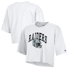 Las Vegas Raiders Champion Women's Boyfriend Cropped T-Shirt White - NFL