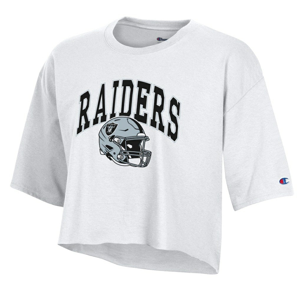 Las Vegas Raiders Champion Women's Boyfriend Cropped T-Shirt White - NFL