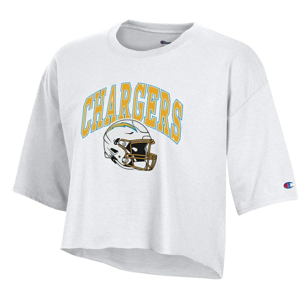 Los Angeles Chargers Champion Women's Boyfriend Cropped T-Shirt White - NFL