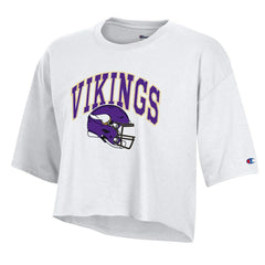 Minnesota Vikings Champion Women's Boyfriend Cropped T-Shirt White - NFL