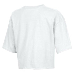 New England Patriots Champion Women's Boyfriend Cropped T-Shirt White - NFL