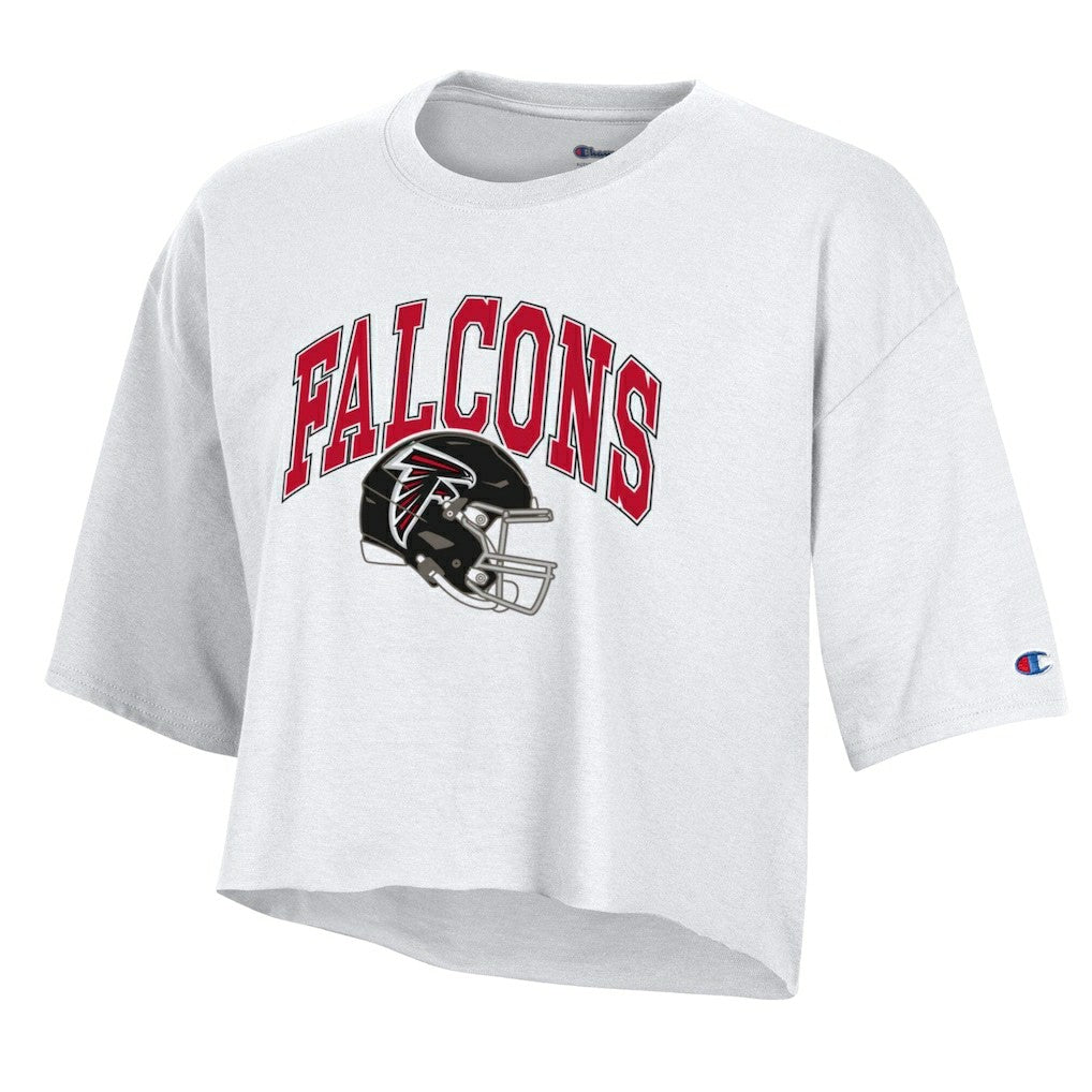 Atlanta Falcons Champion Women's Boyfriend Cropped T-Shirt White - NFL