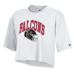 Atlanta Falcons Champion Women's Boyfriend Cropped T-Shirt White - NFL