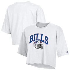 Buffalo Bills Champion Women's Boyfriend Cropped T-Shirt White - NFL