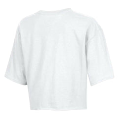Carolina Panthers Champion Women's Boyfriend Cropped T-Shirt White - NFL