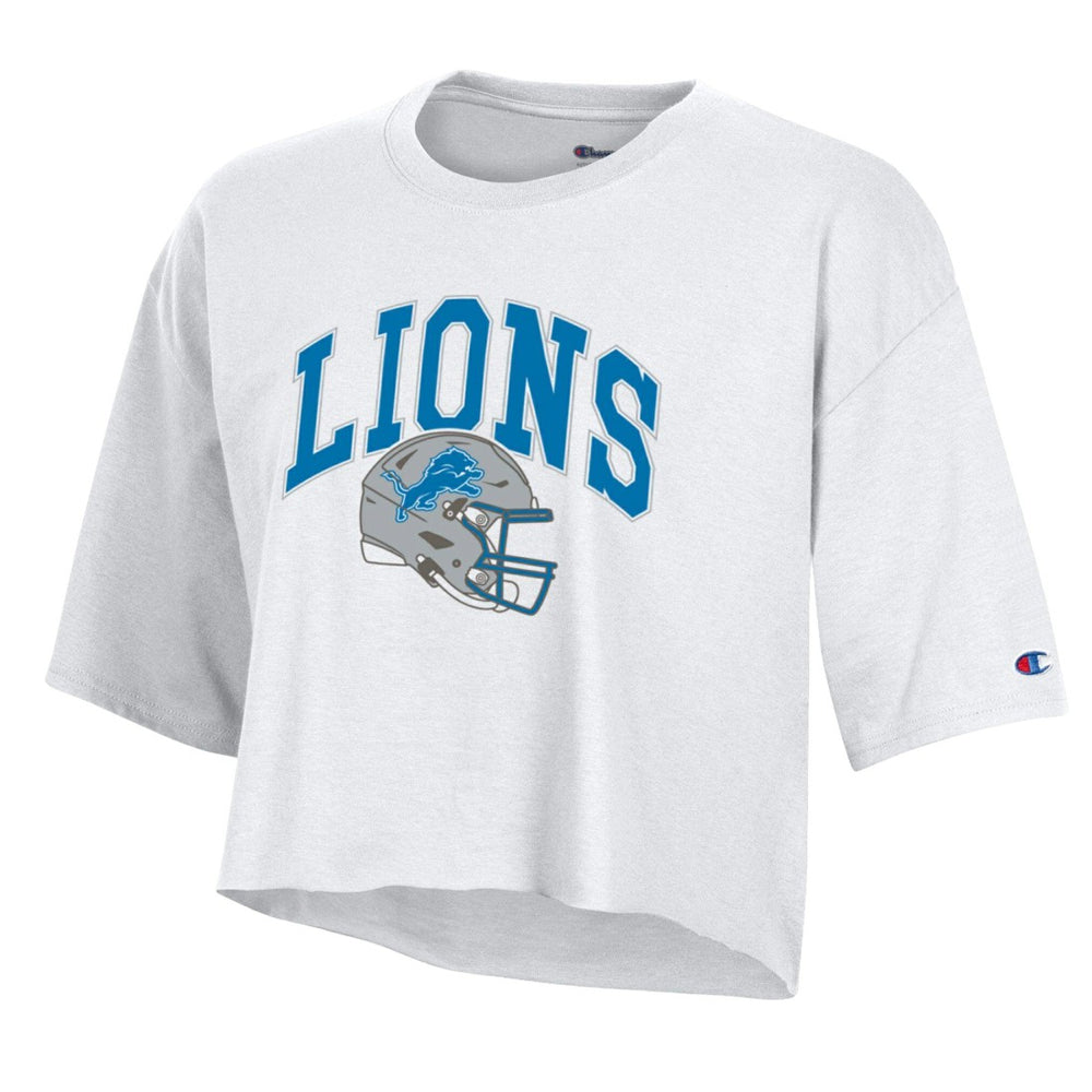 Detroit Lions Champion Women's Boyfriend Cropped T-Shirt White - NFL
