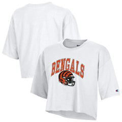 Cincinnati Bengals Champion Women's Boyfriend Cropped T-Shirt White - NFL