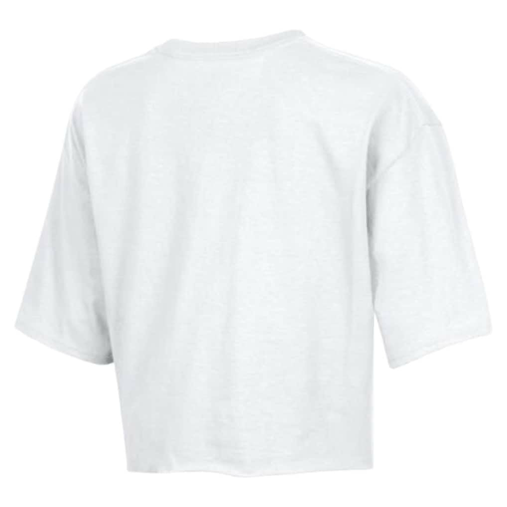 Cleveland Browns Champion Women's Boyfriend Cropped T-Shirt White - NFL