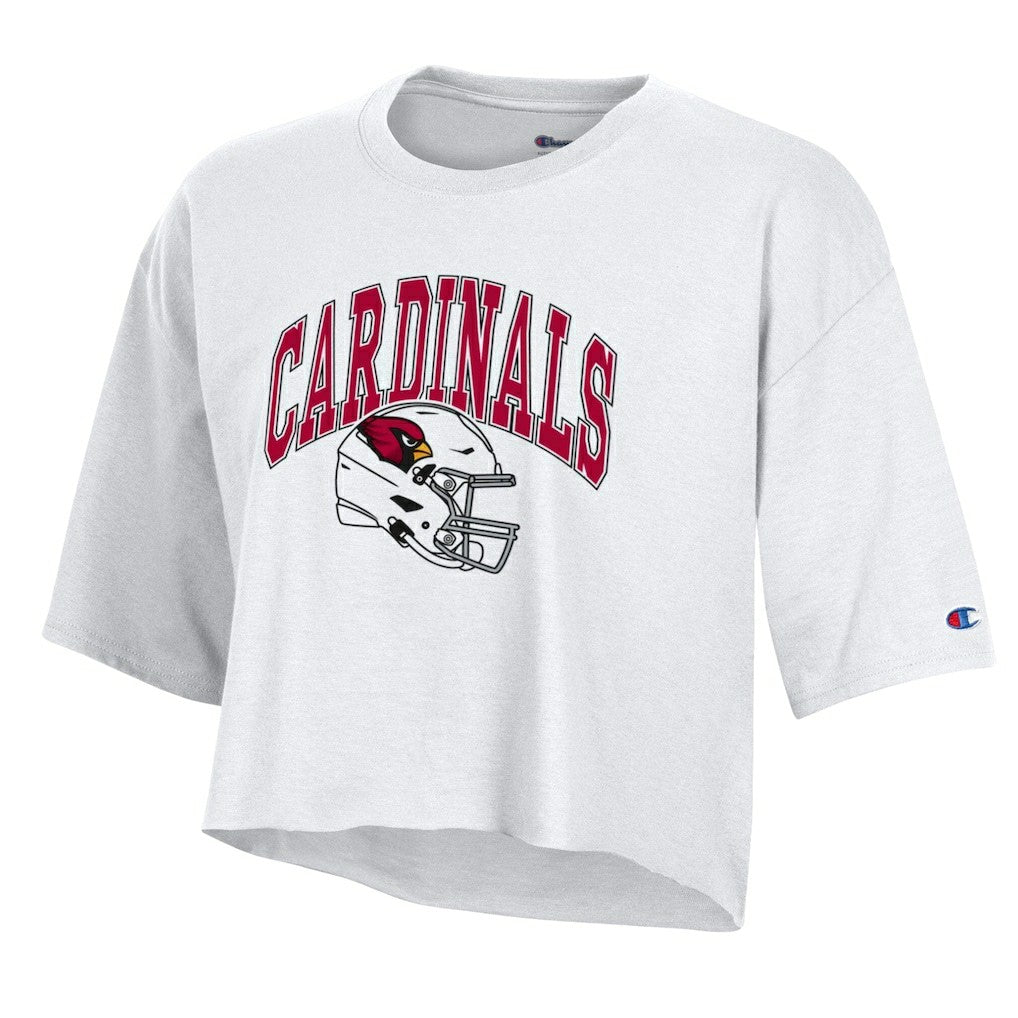 Arizona Cardinals Champion Women's Boyfriend Cropped T-Shirt White - NFL
