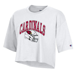 Arizona Cardinals Champion Women's Boyfriend Cropped T-Shirt White - NFL