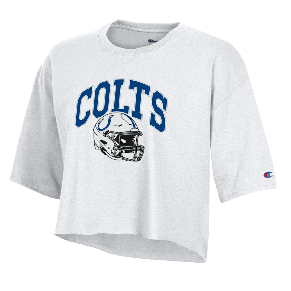 Indianapolis Colts Champion Women's Boyfriend Cropped T-Shirt White - NFL