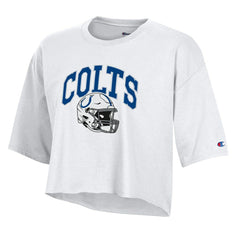 Indianapolis Colts Champion Women's Boyfriend Cropped T-Shirt White - NFL