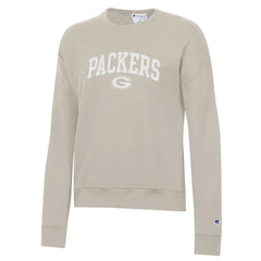 Green Bay Packers Champion Women's Powerblend Cocoa Butter Fleece Sweatshirt Light Brown - NFL