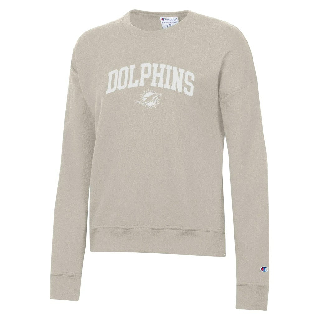 Miami Dolphins Champion Women's Powerblend Cocoa Butter Fleece Sweatshirt Light Brown - NFL