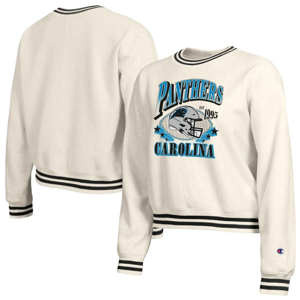Carolina Panthers Champion Women's Reverse Weave Fleece Sweatshirt Cream - NFL