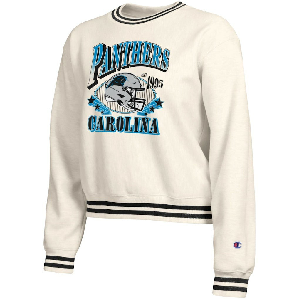 Carolina Panthers Champion Women's Reverse Weave Fleece Sweatshirt Cream - NFL