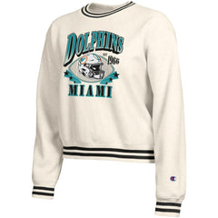 Miami Dolphins Champion Women's Reverse Weave Fleece Sweatshirt Cream - NFL