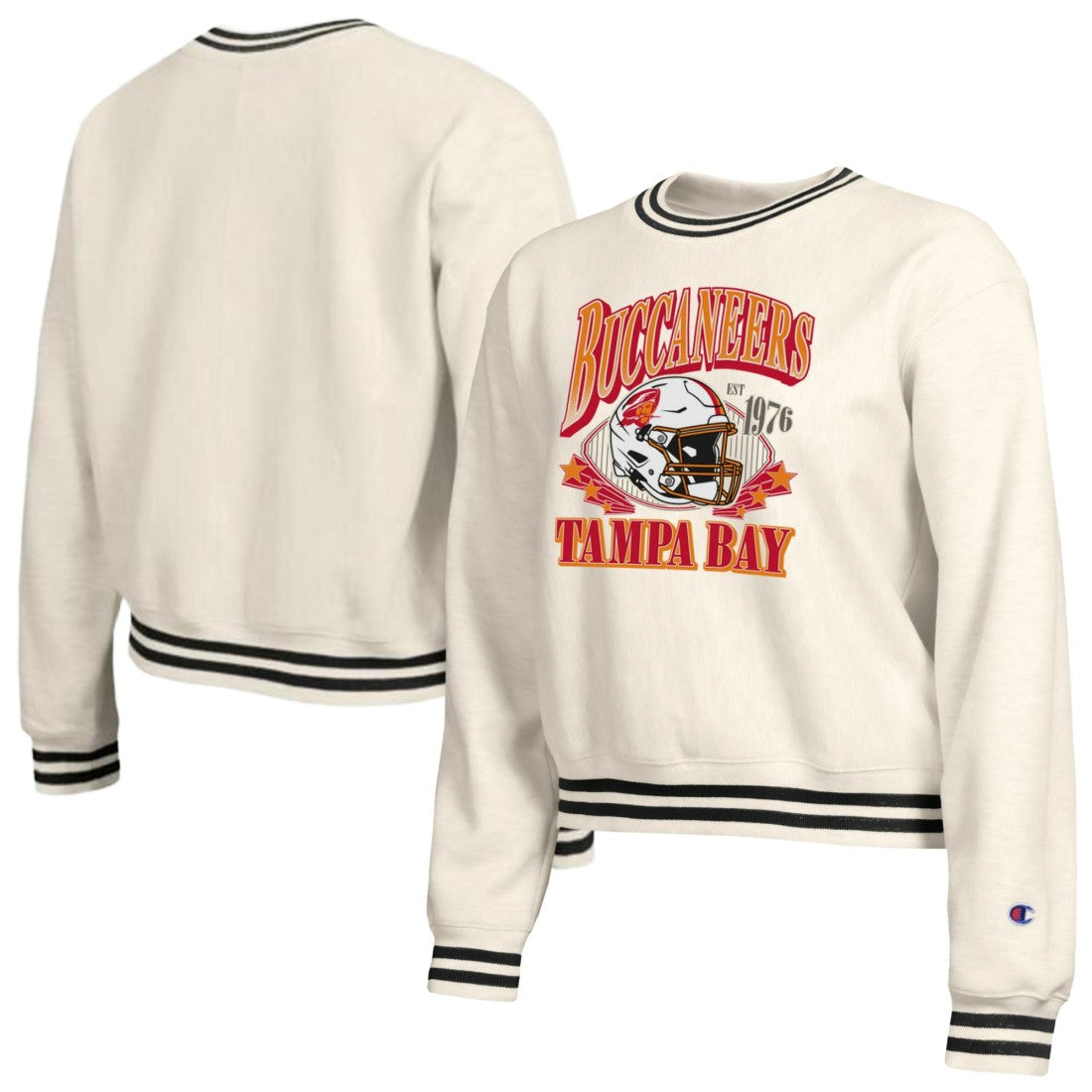 Tampa Bay Buccaneers Champion Women's Reverse Weave Fleece Sweatshirt Cream - NFL