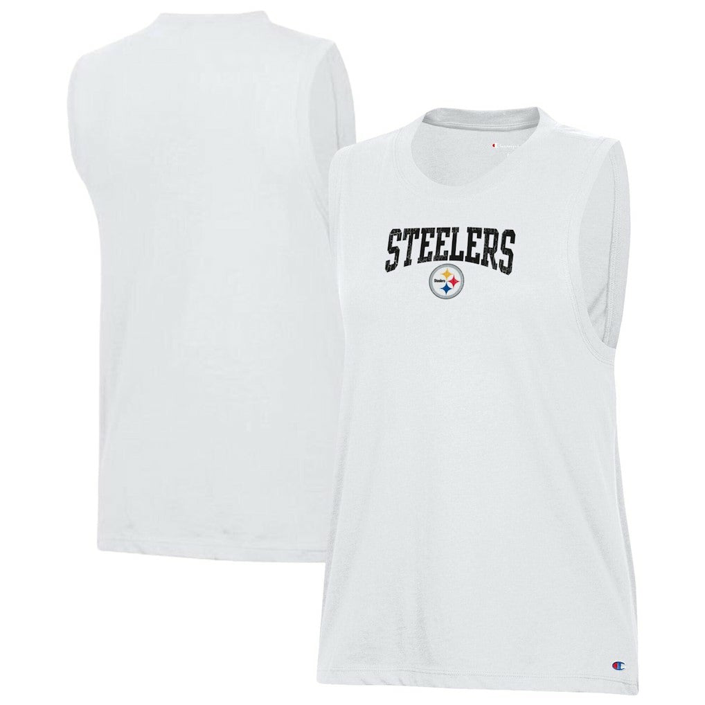 Pittsburgh Steelers Champion Women's Muscle Tank Top White - NFL