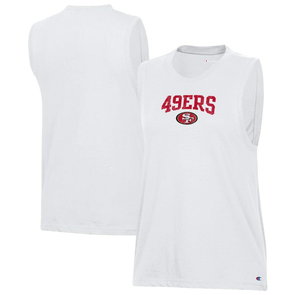 San Francisco 49ers Champion Women's Muscle Tank Top White - NFL