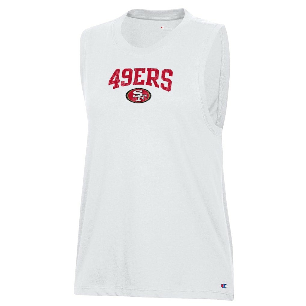 San Francisco 49ers Champion Women's Muscle Tank Top White - NFL