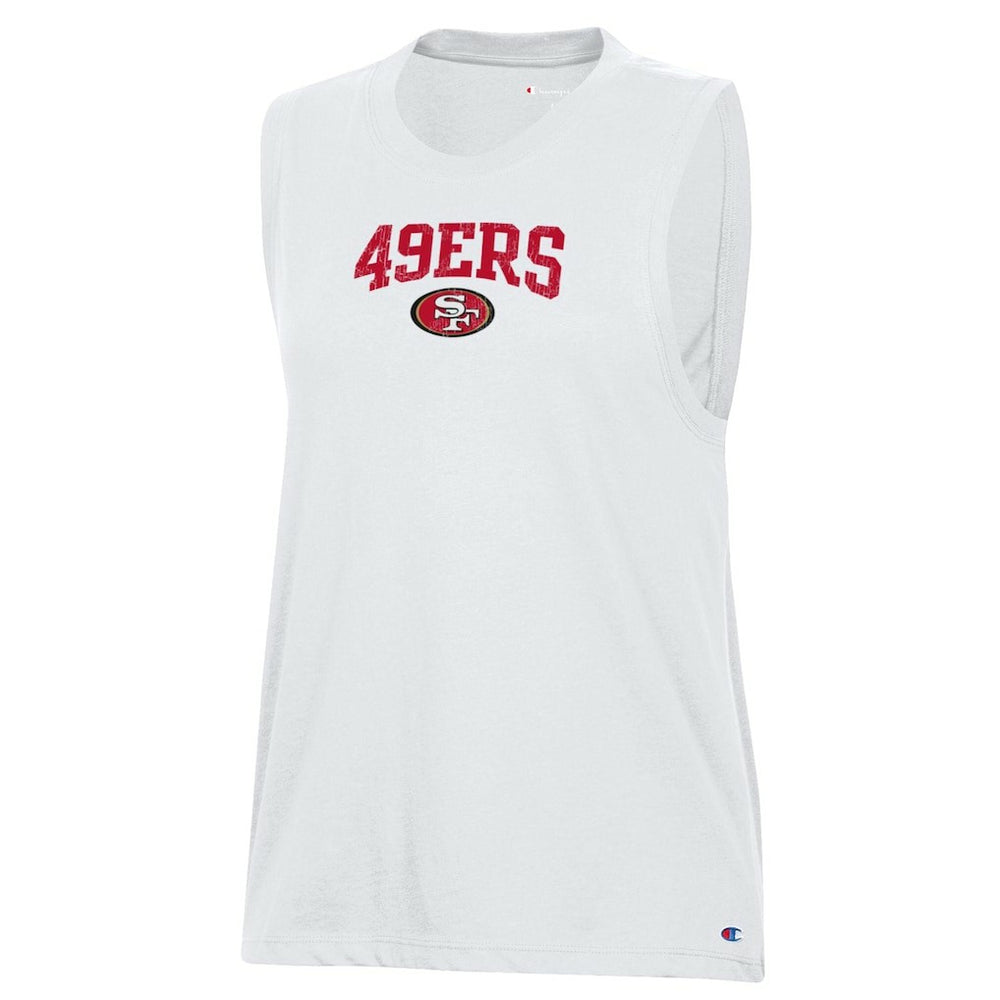 San Francisco 49ers Champion Women's Muscle Tank Top White - NFL